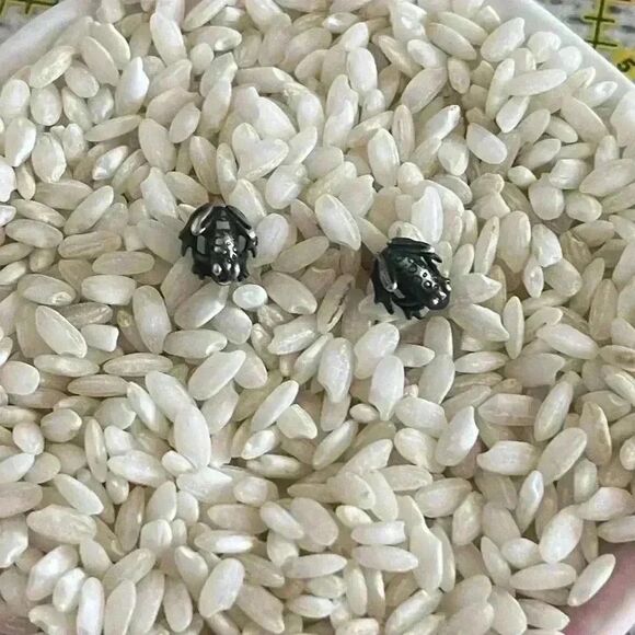 Vintage Sterling 925 frog stud earrings - Picture 2 of 4